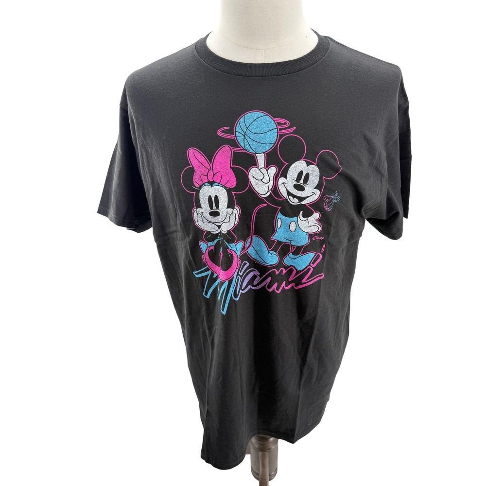 Junk Food x Disney Mickey Minnie Mouse‎ Miami Basketball Graphic Tee Shirt L NEW